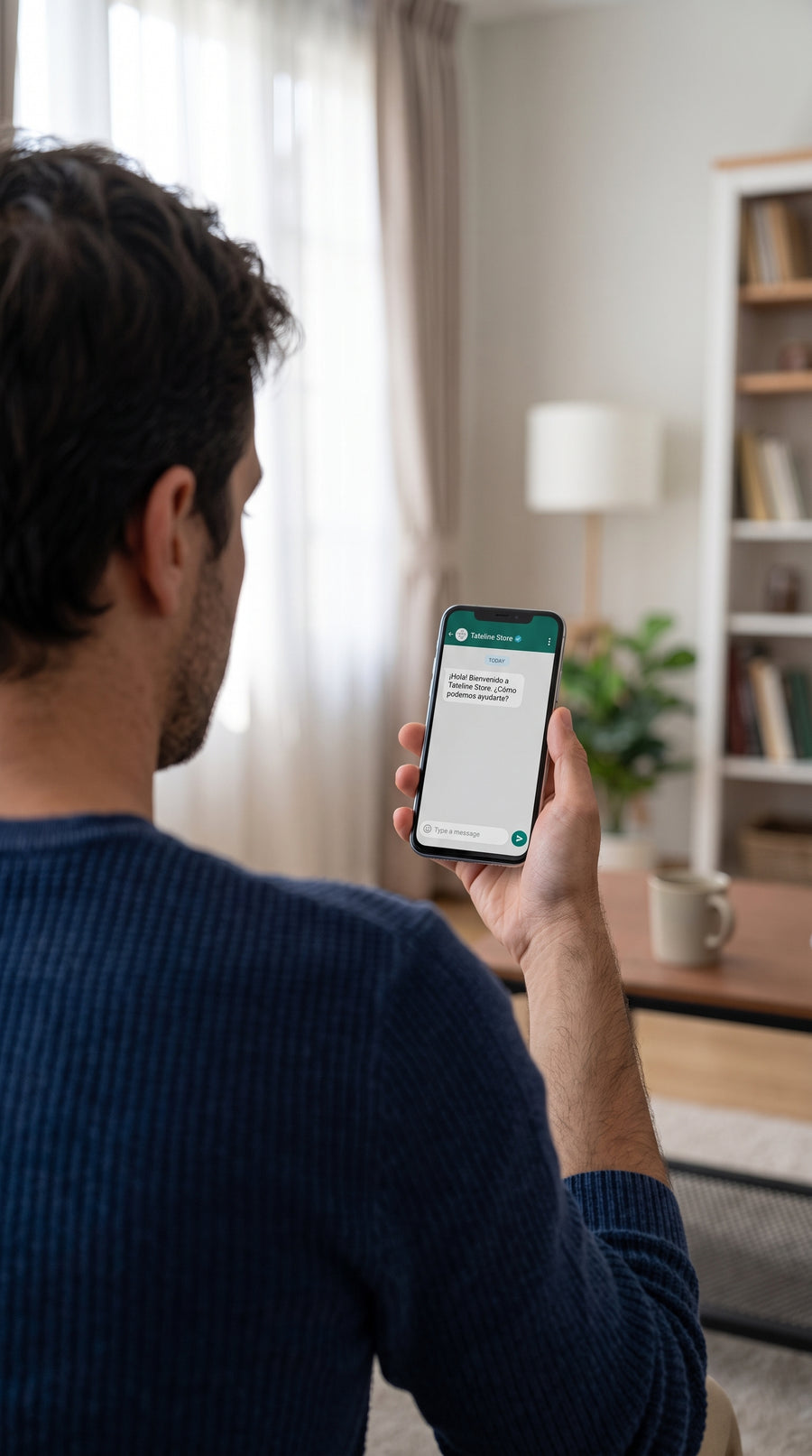Persona respondiendo mensajes desde un teléfono