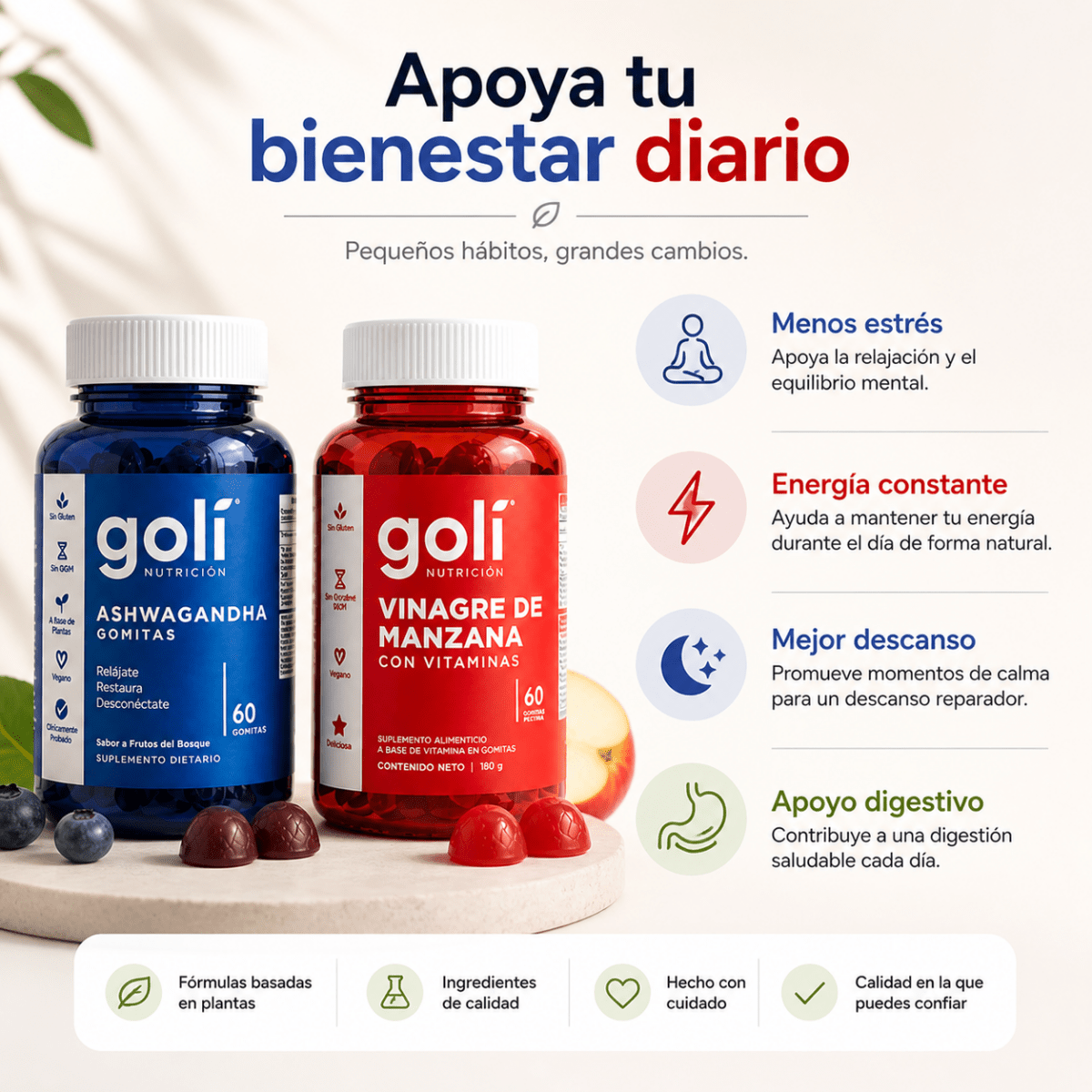 Combo Gomitas Goli Ashwaganda | Vinagre de Manzana - Tateline