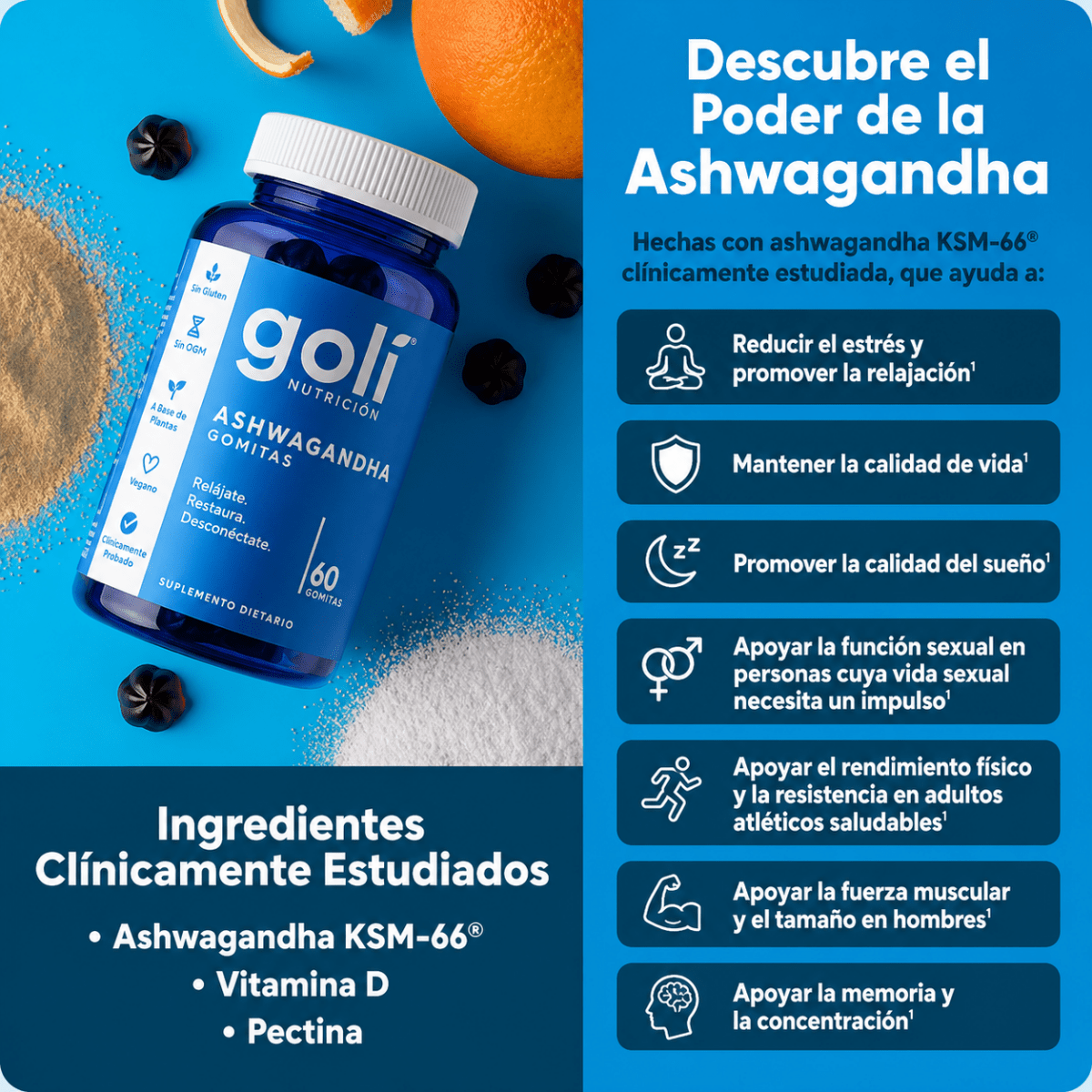 60 Gomitas Goli Ashwagandha - Tateline